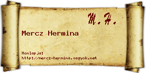 Mercz Hermina névjegykártya